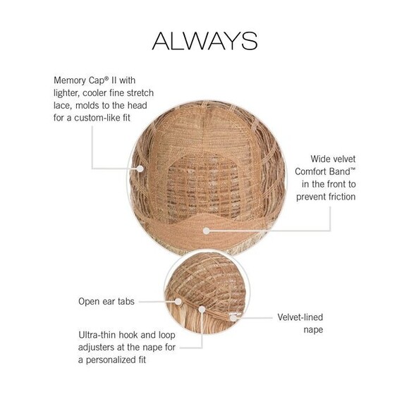 ALWAYS Wig by RAQUEL WELCH, RL19/23SS Shaded Biscuit, Average Cap Size, NEW main image 9